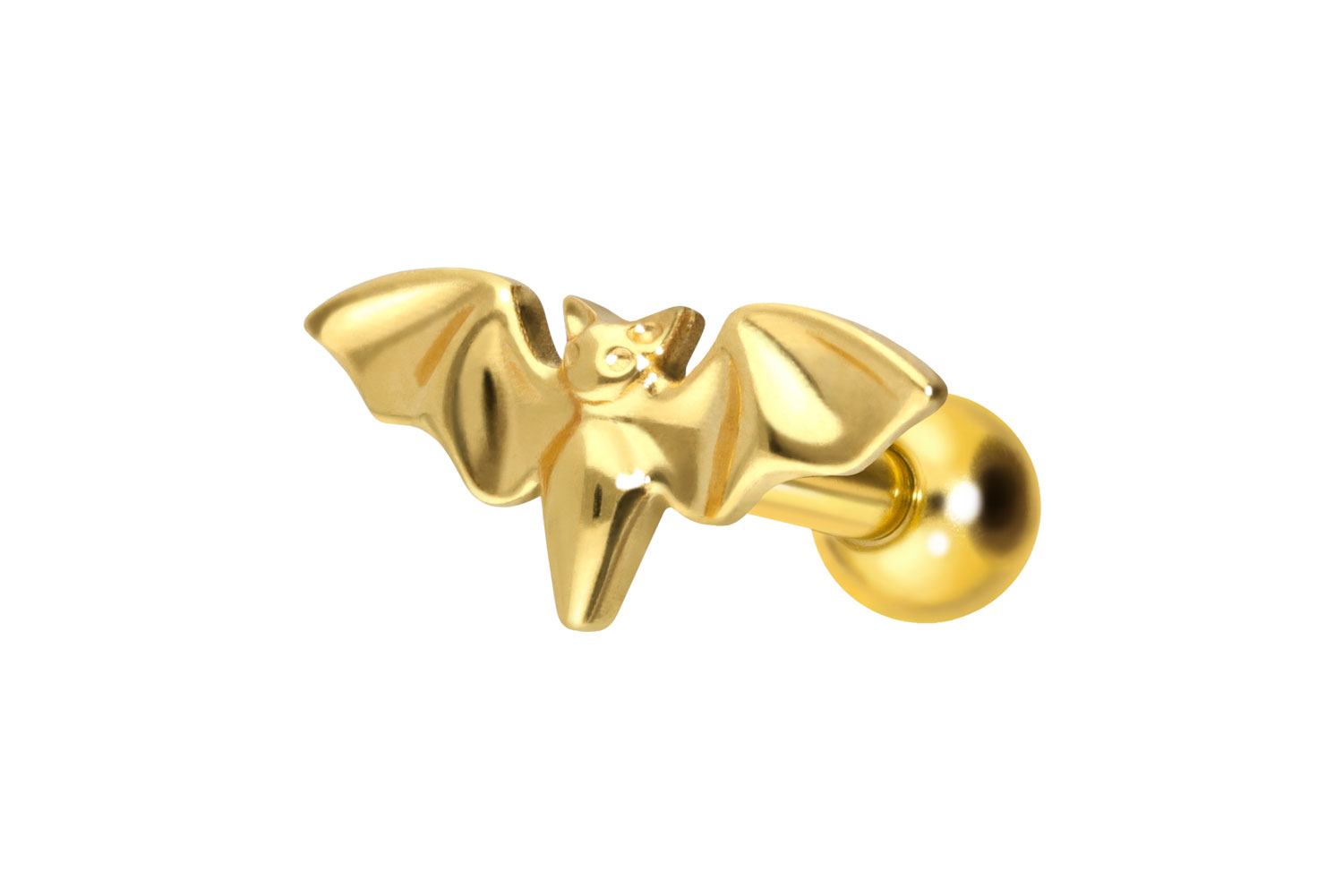 Titan Ohrpiercing mit Innengewinde FLEDERMAUS
